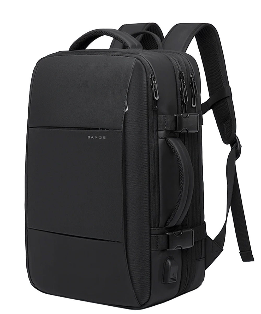 Expandable travel backpack 37L to 45L capacity
Waterproof business travel backpack design
Travel backpack with 180 degree opening
Expandable backpack showing 37L and 45L sizes
USB charging port travel backpack
Anti theft backpack with hidden pocket
Breathable padded back travel backpack
Carry on travel backpack on suitcase handle
