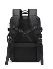 Expandable travel backpack 37L to 45L capacity
Waterproof business travel backpack design
Travel backpack with 180 degree opening
Expandable backpack showing 37L and 45L sizes
USB charging port travel backpack
Anti theft backpack with hidden pocket
Breathable padded back travel backpack
Carry on travel backpack on suitcase handle
