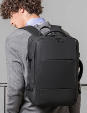 Expandable travel backpack 37L to 45L capacity
Waterproof business travel backpack design
Travel backpack with 180 degree opening
Expandable backpack showing 37L and 45L sizes
USB charging port travel backpack
Anti theft backpack with hidden pocket
Breathable padded back travel backpack
Carry on travel backpack on suitcase handle
